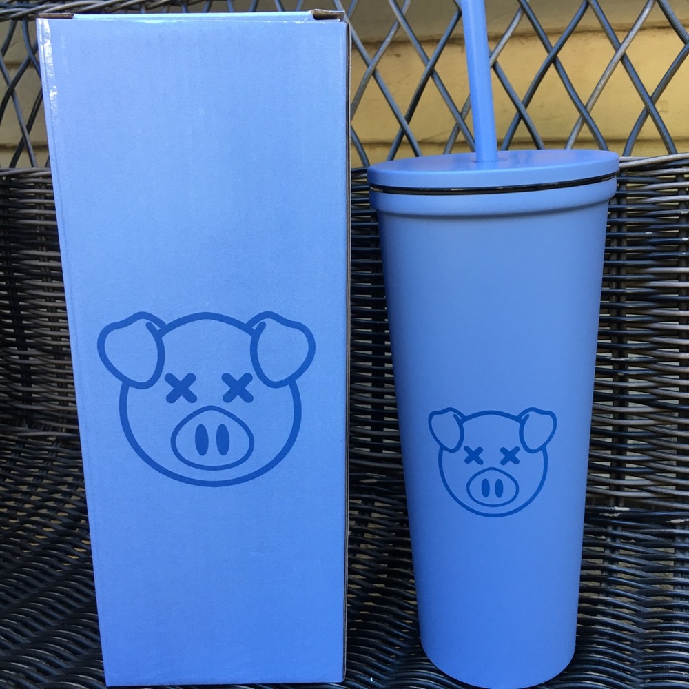 Shane Dawson Baby Blue pig print matte Tumbler NWT